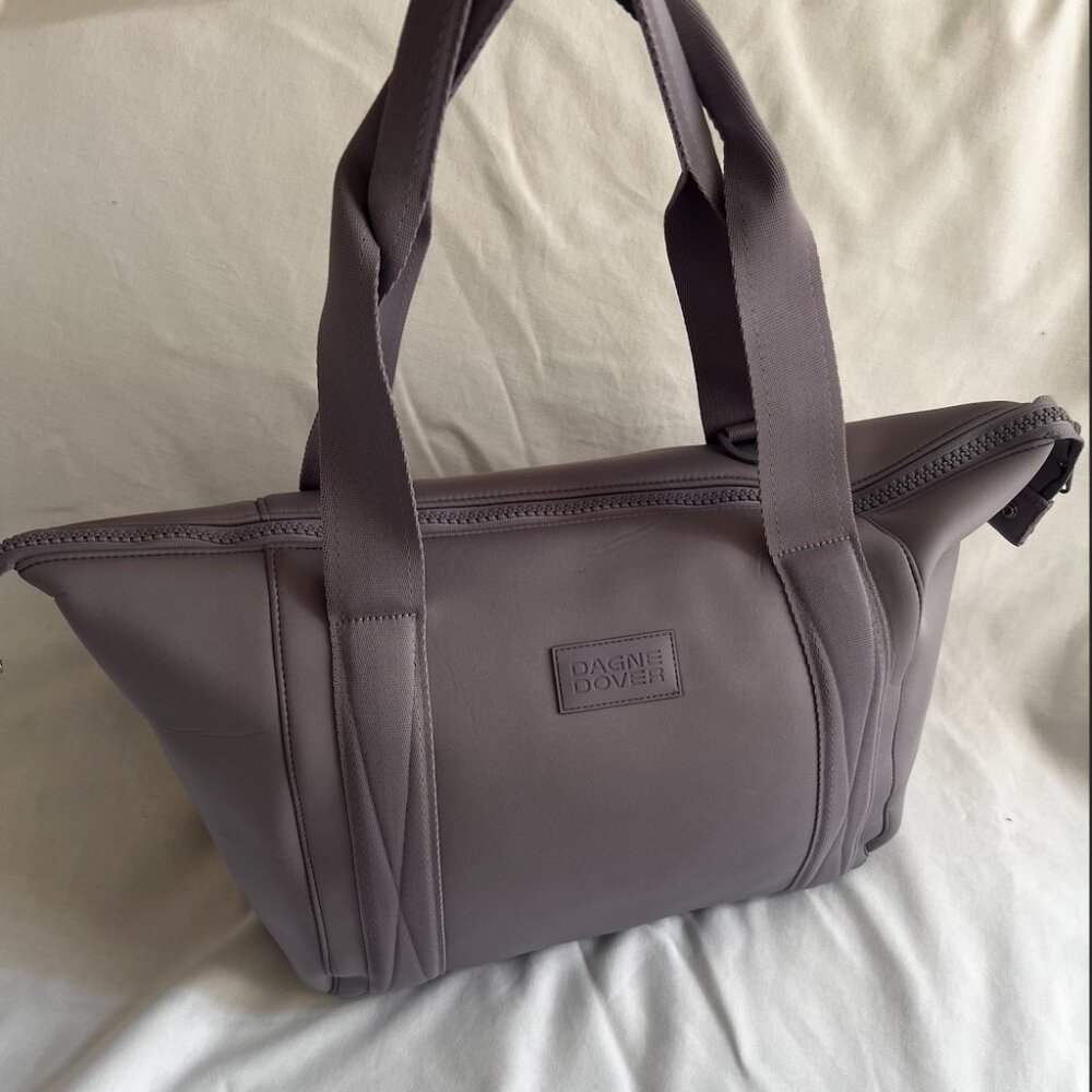 Dagne Dover Mauve Gray Neoprene Tote